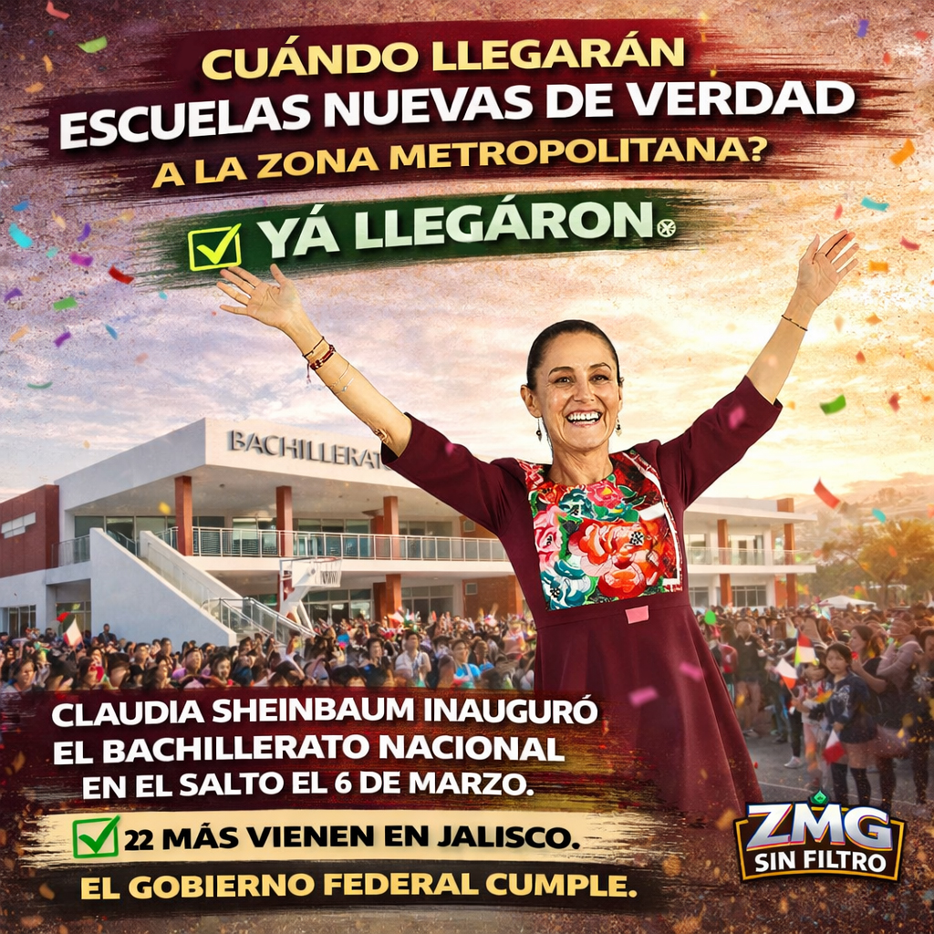 Sheinbaum abre nuevo Bachillerato Nacional en El Salto con inversión de 50 mdp