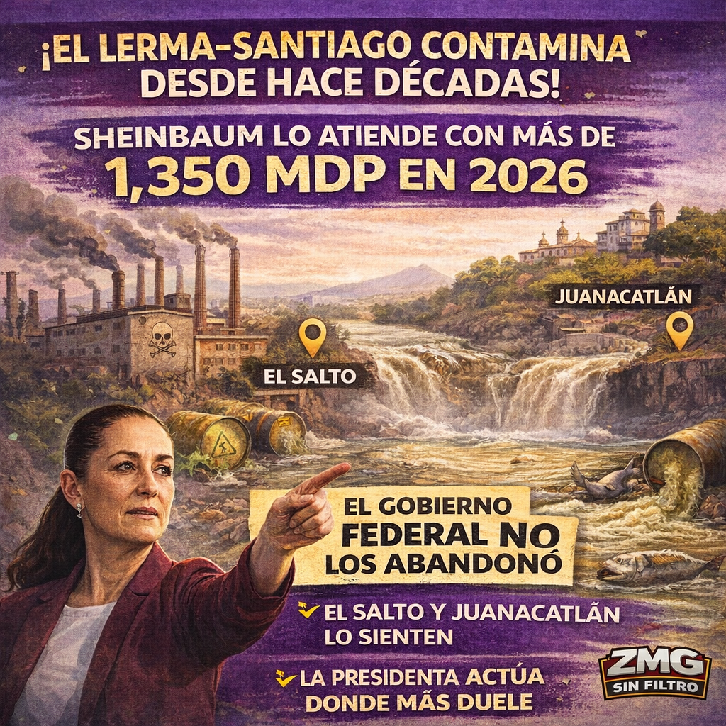 Claudia Sheinbaum asigna más de 1,350 mdp para limpiar el Lerma-Santiago en 2026