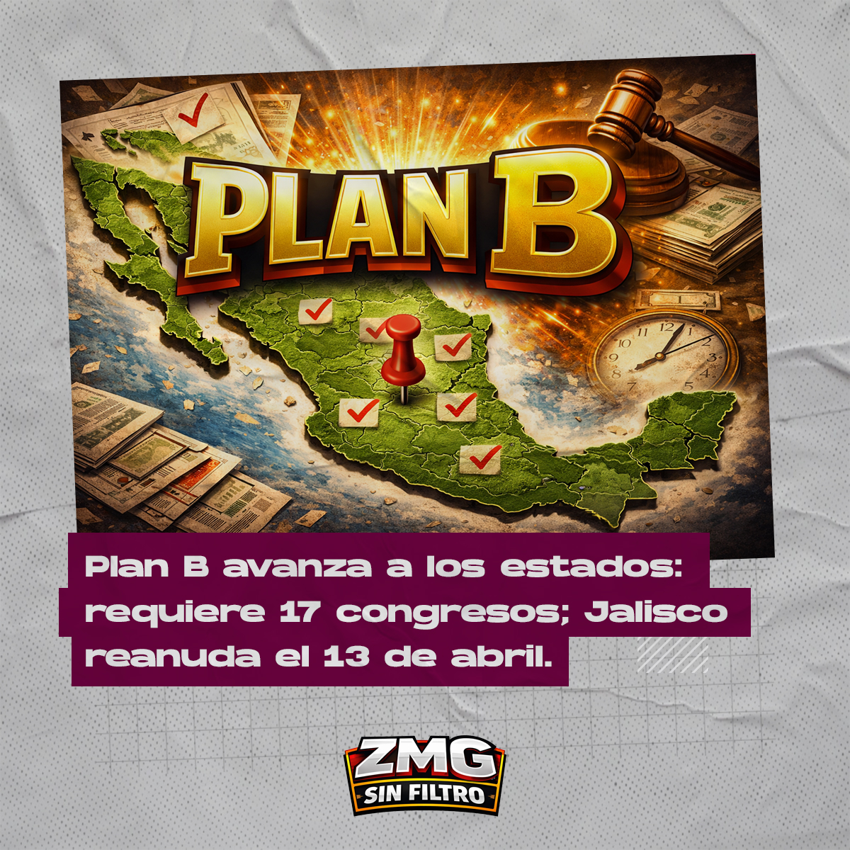 Plan B avanza a congresos locales: Jalisco será pieza clave rumbo al 30 de mayo