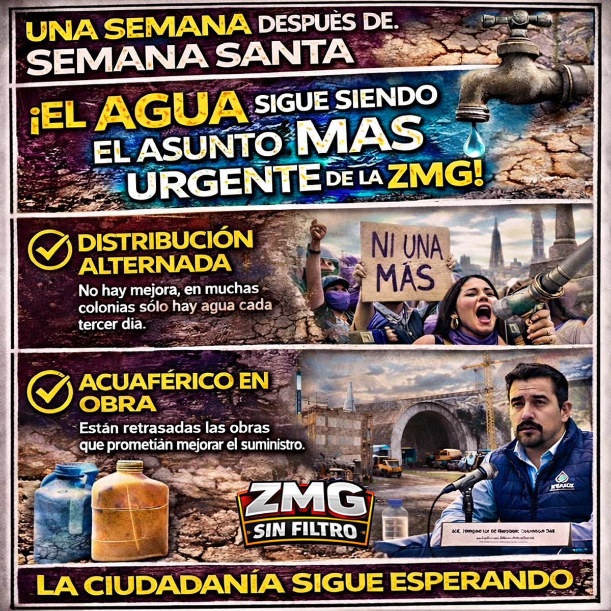Balance semanal agua ZMG – director comparece el lunes 13