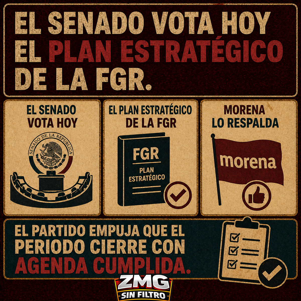 Plan Estratégico de la FGR aprobado en el Senado – Morena respalda