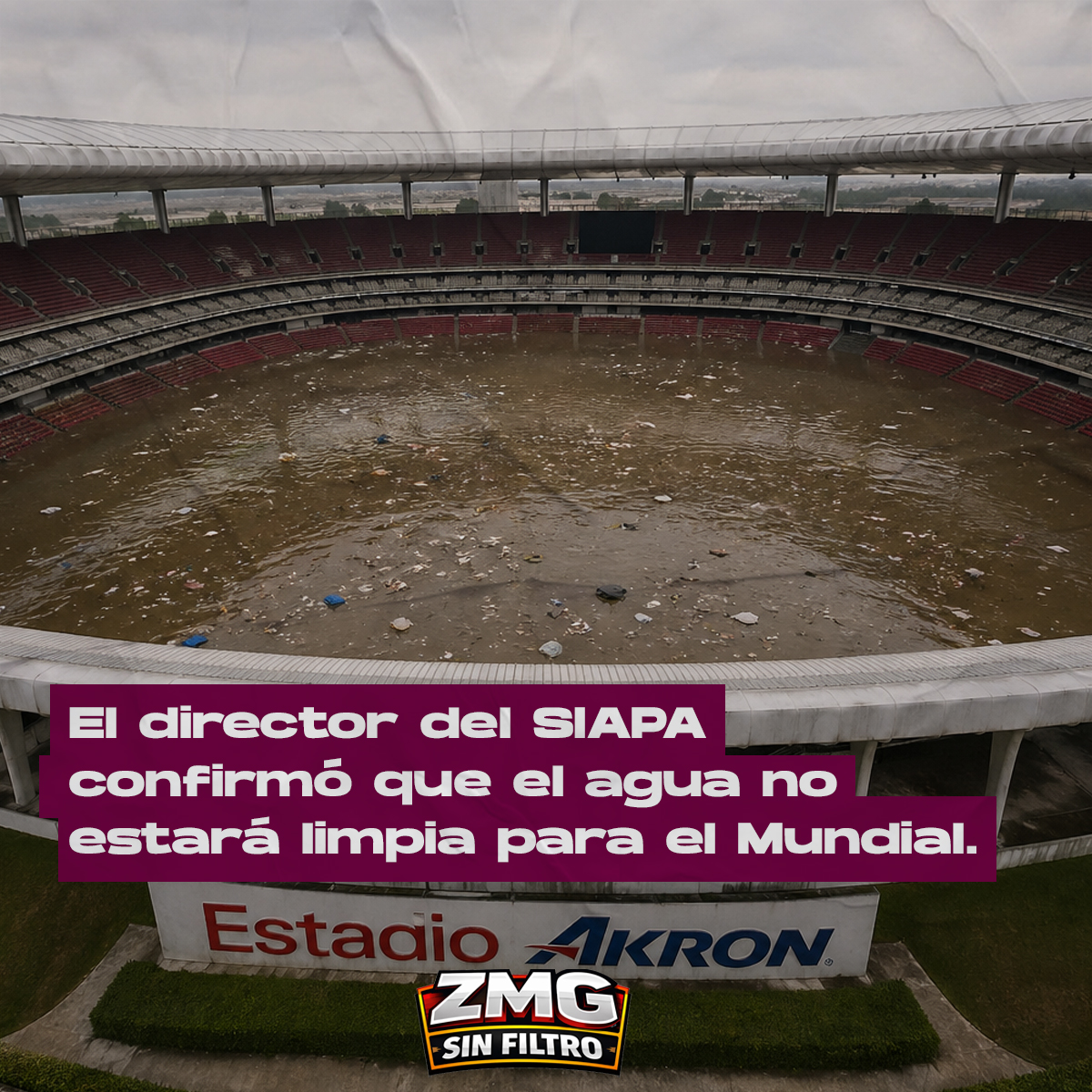 Mundial en junio y agua sucia en las tuberías de la ZMG – el gobierno de MC no responde