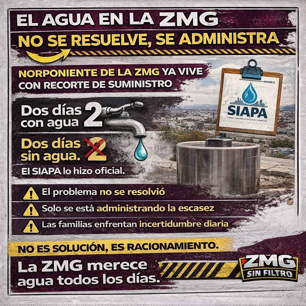 SIAPA distribucion alternada – dos dias si dos dias no en norponiente