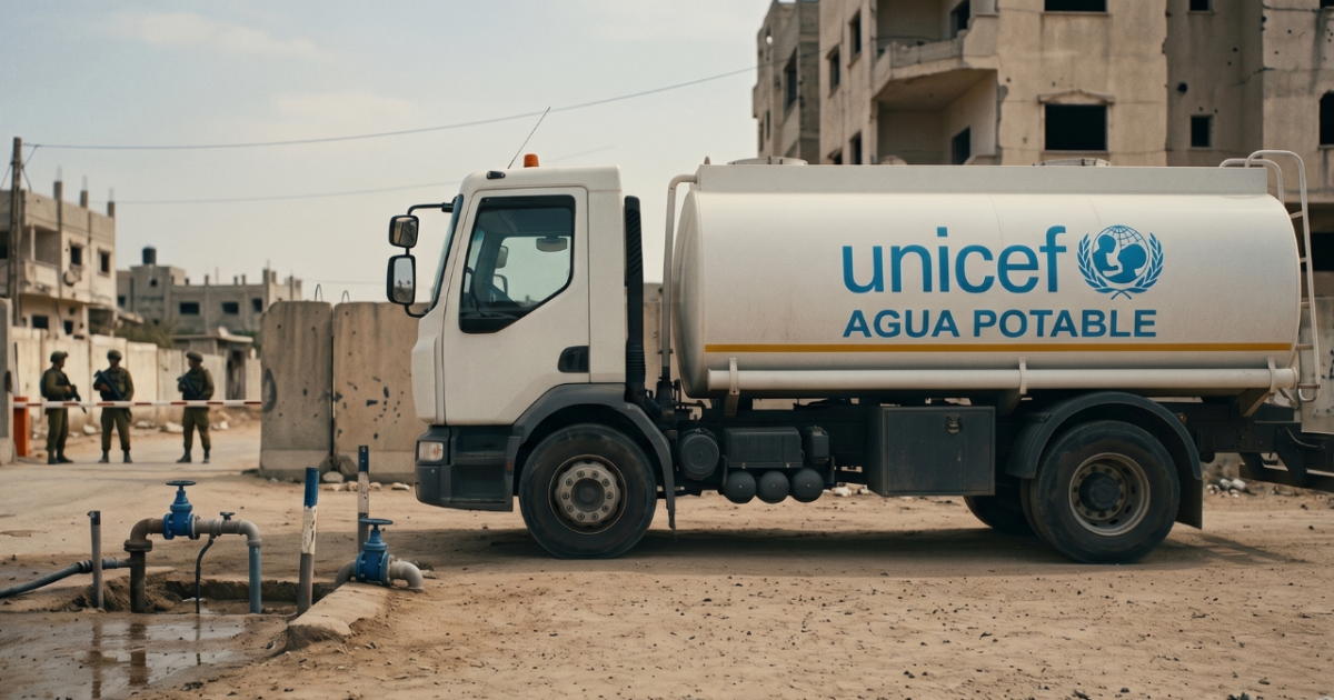 UNICEF denuncia que fuerzas israelíes mataron a dos conductores en Gaza durante suministro de agua