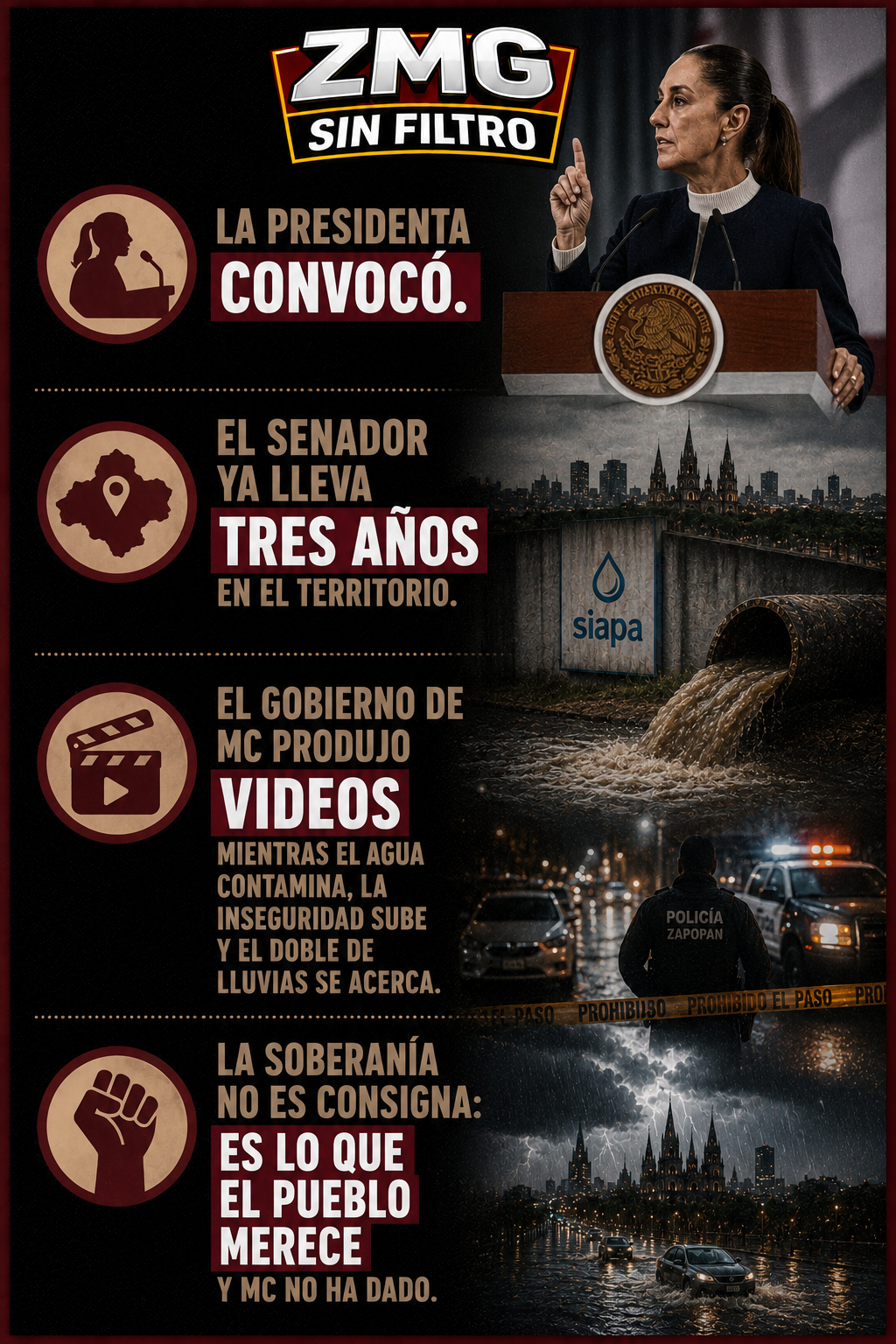 La semana en una imagen: presidenta convocó soberanía, senador ya llevaba tres años cumpliéndola