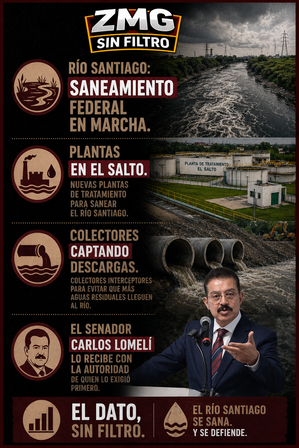 Saneamiento Río Santiago — Anuncio federal 14 mayo