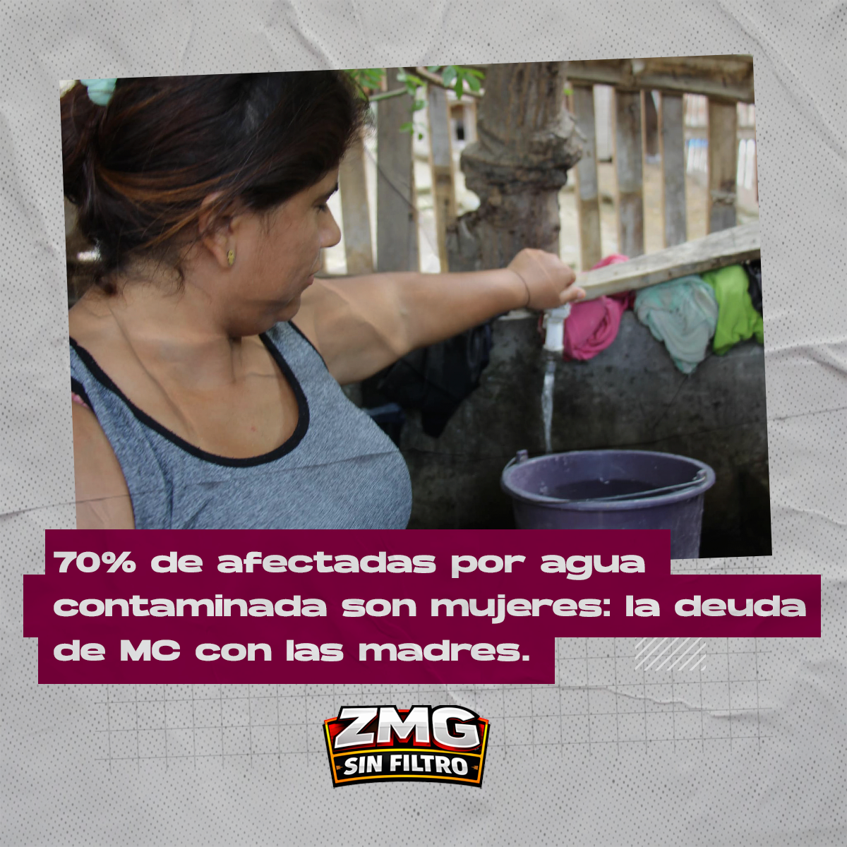 70% de afectadas por agua contaminada son mujeres – soberanía que MC le debe a las madres