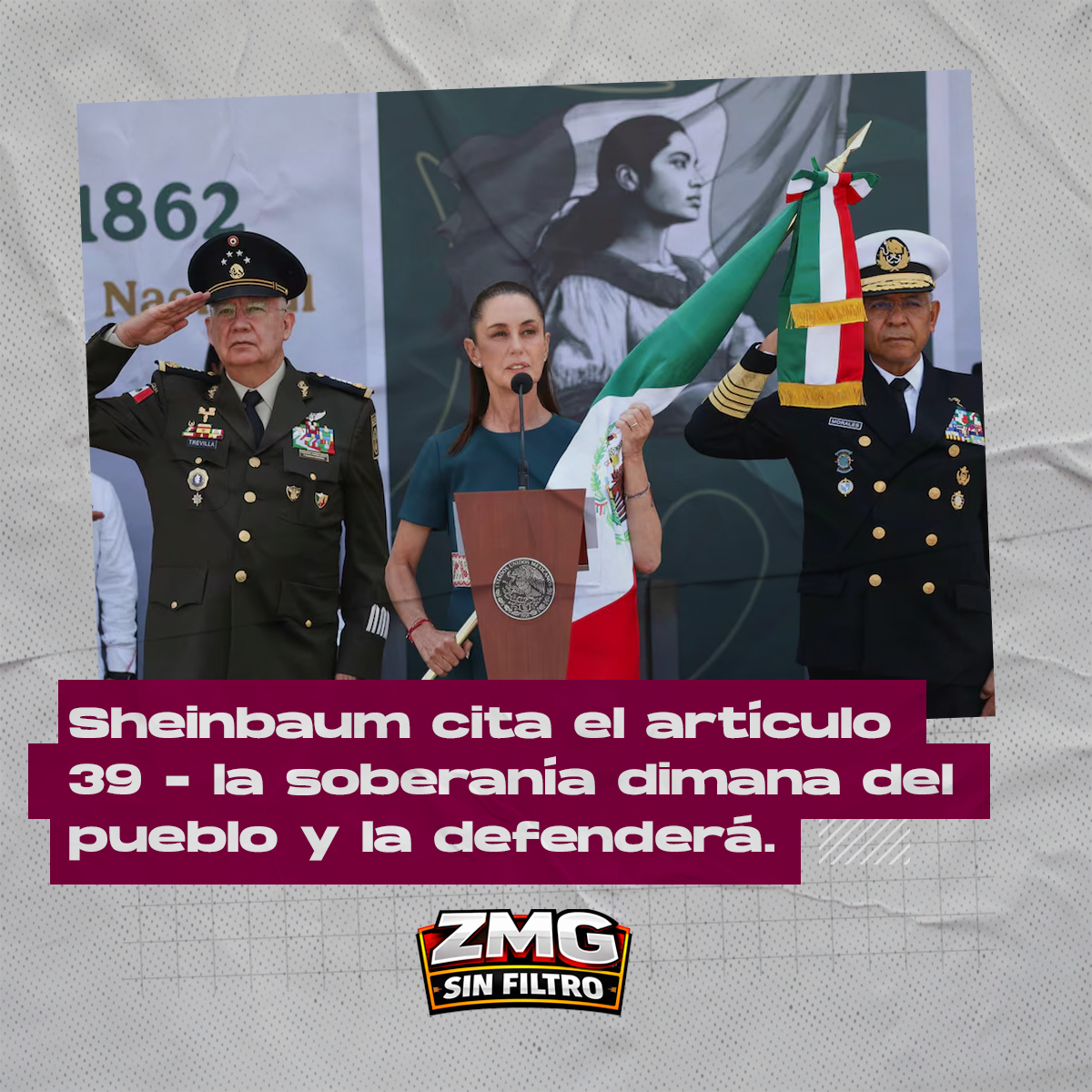 Sheinbaum cita el artículo 39 – la soberanía dimana del pueblo y la defenderá
