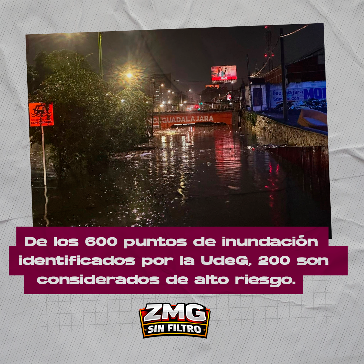 200 zonas letales: los datos del temporal en Guadalajara